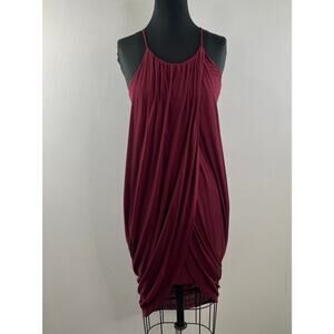 Burgundy Draped Dress Sweetheart Neck Casual Party/Cocktail Size Small S